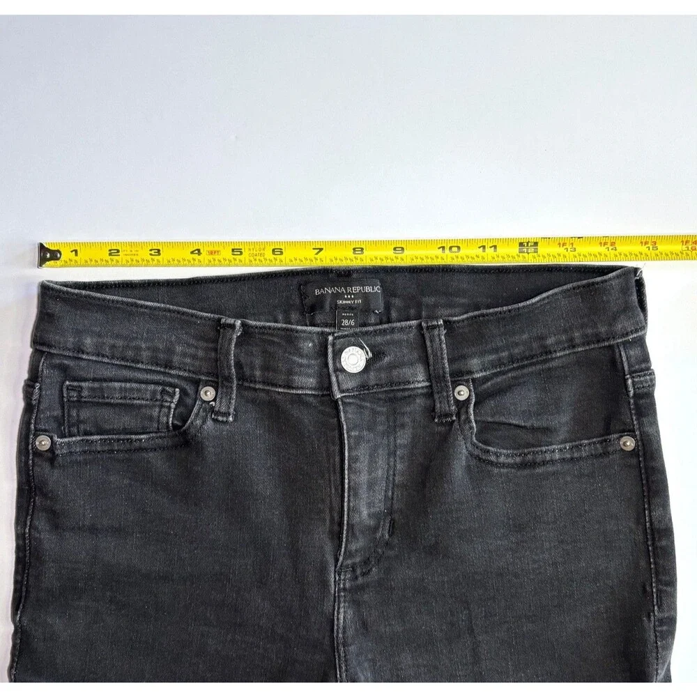 Banana Republic Men’s Skinny Black Wash Denim Jeans Mid Rise Pockets Cotton